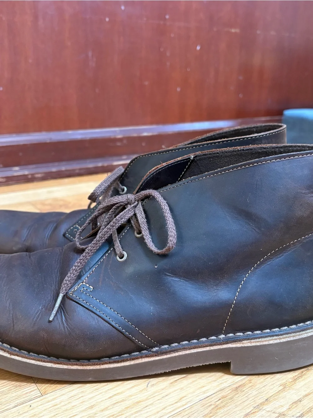Men's Brown Leather Chukka Boots - Classic Casual Lace-Up